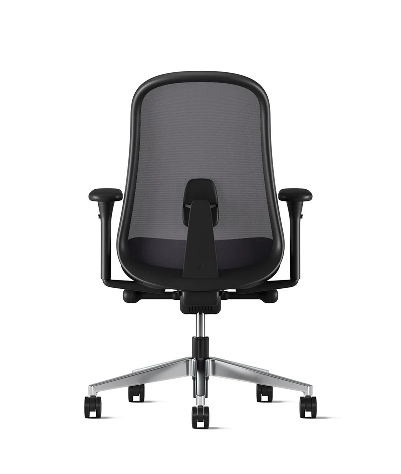 Siège de bureau Lino* Noir et aluminium poli
