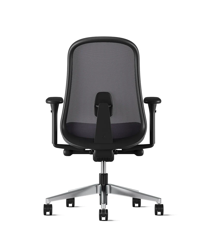 Siège de bureau Lino* Noir et aluminium poli