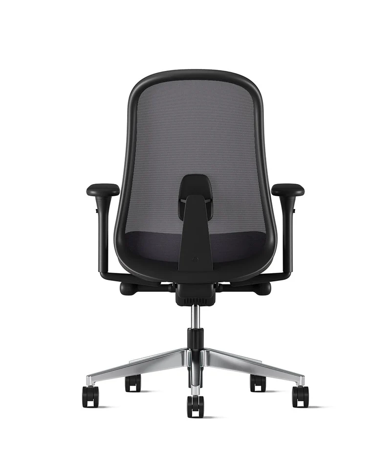 Siège de bureau Lino* Noir et aluminium poli
