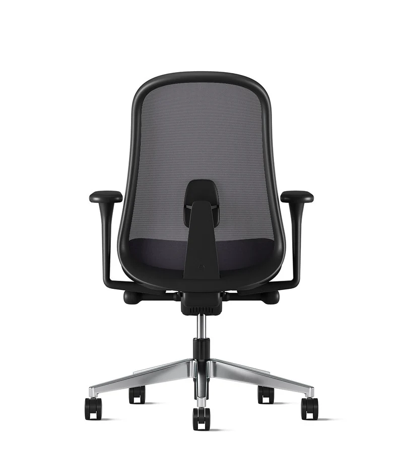 Siège de bureau Lino* Noir et aluminium poli