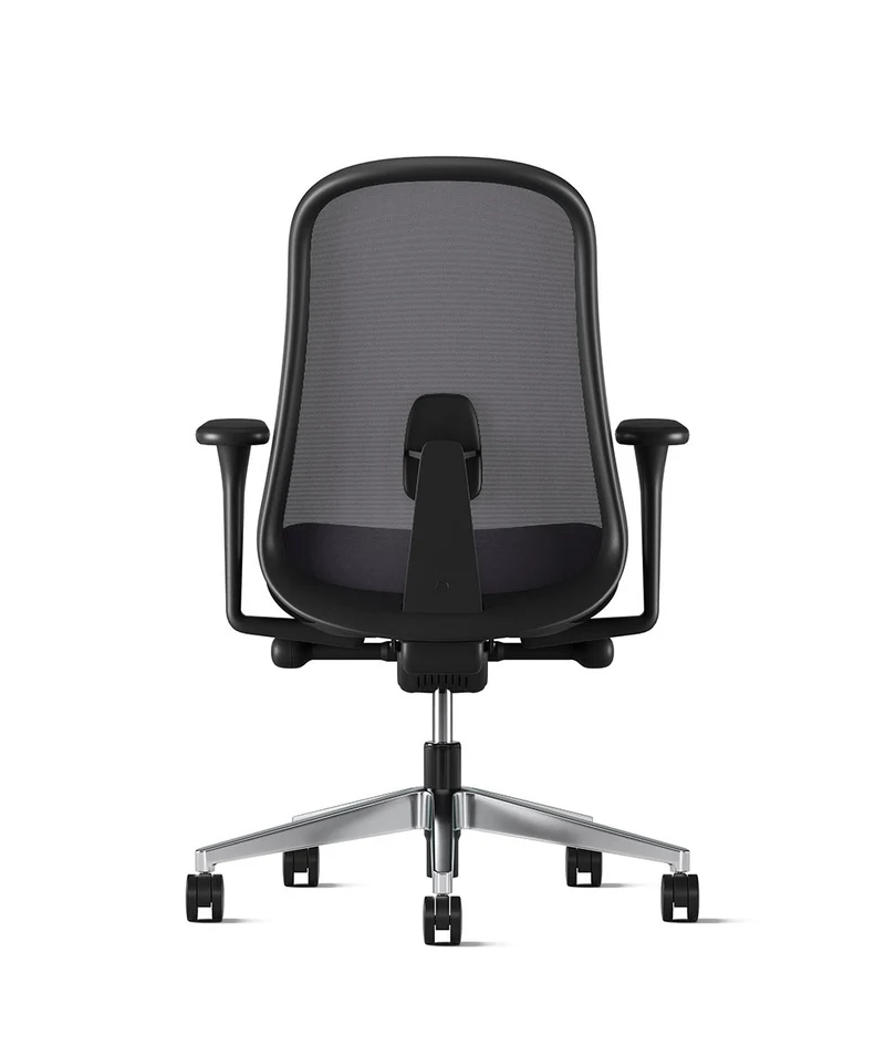 Siège de bureau Lino* Noir et aluminium poli