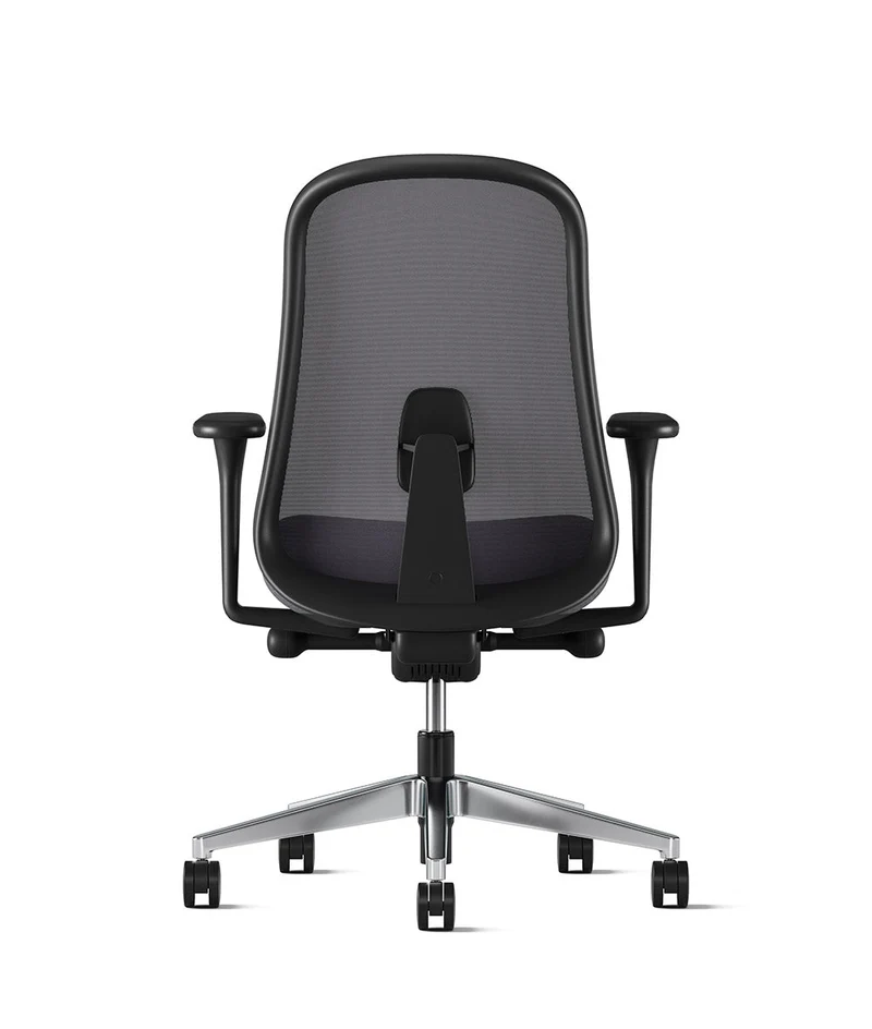 Siège de bureau Lino* Noir et aluminium poli
