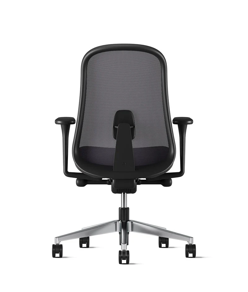 Siège de bureau Lino* Noir et aluminium poli