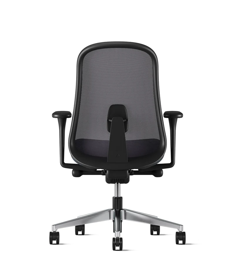 Siège de bureau Lino* Noir et aluminium poli
