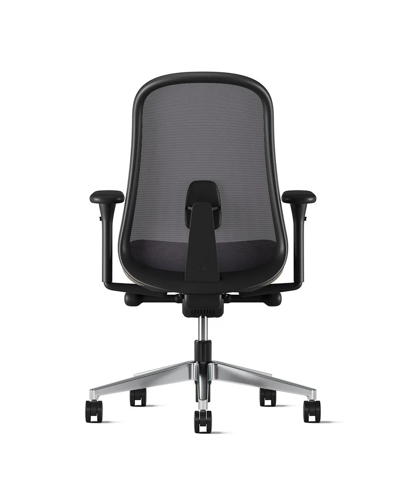 Siège de bureau Lino* Noir et aluminium poli