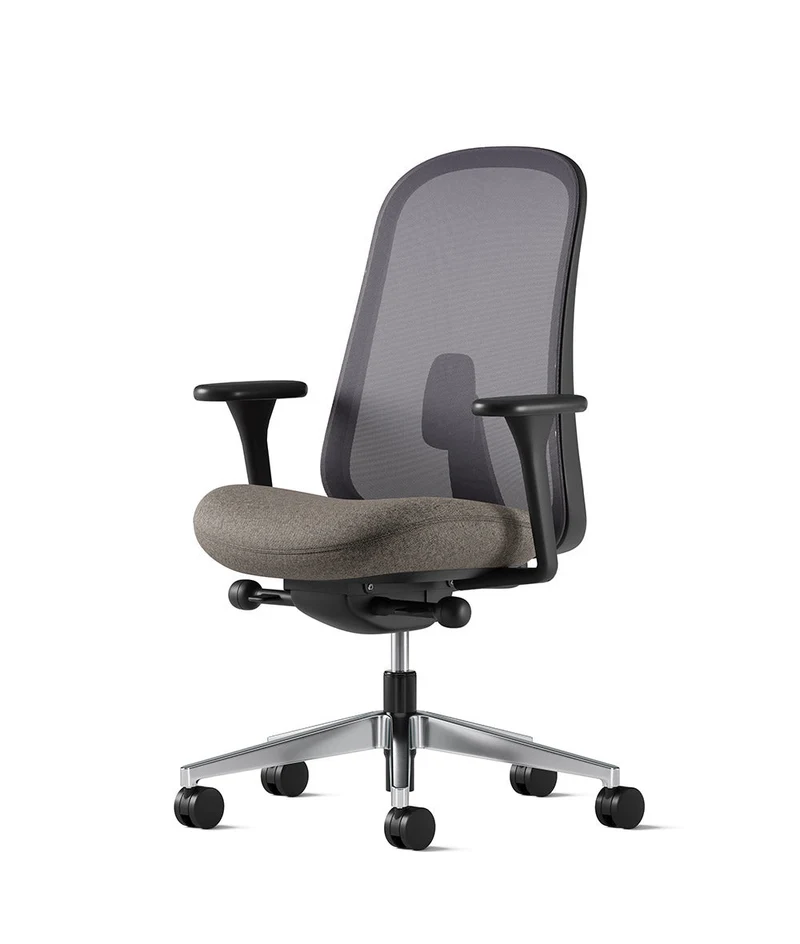 Siège de bureau Lino* Noir et aluminium poli