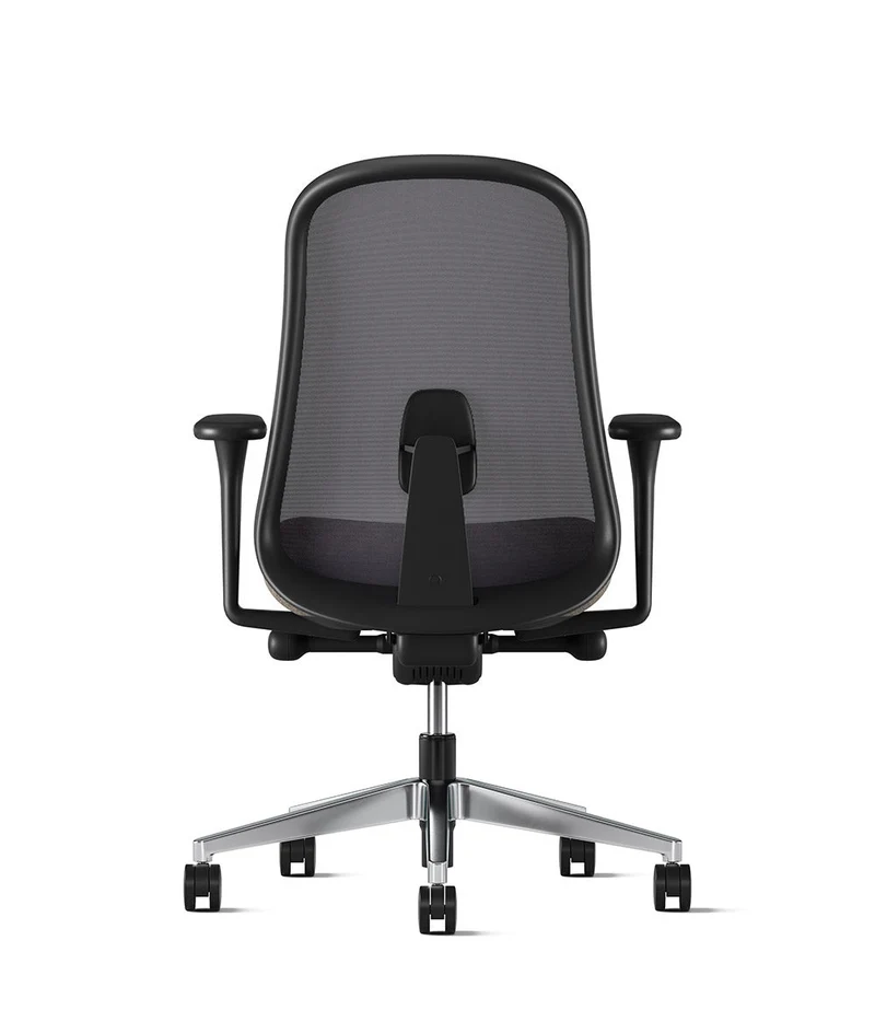 Siège de bureau Lino* Noir et aluminium poli