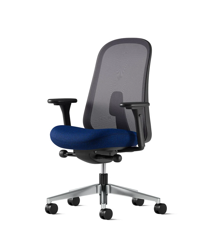 Siège de bureau Lino* Noir et aluminium poli