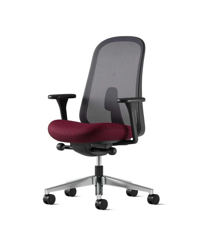 Siège de bureau Lino* Noir et aluminium poli
