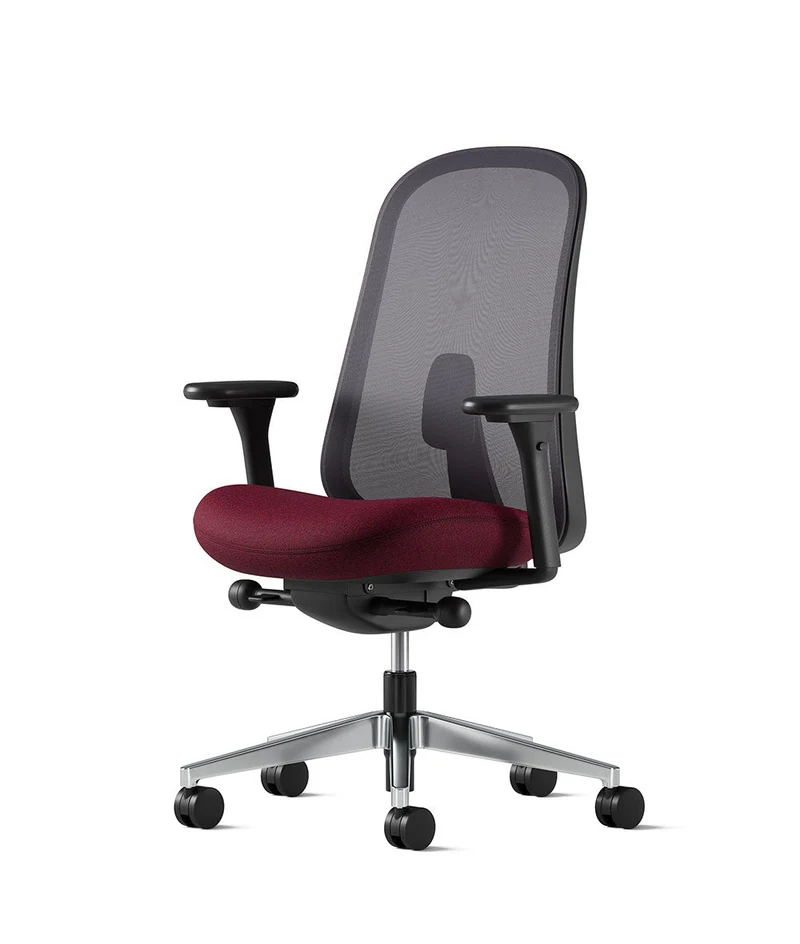 Siège de bureau Lino* Noir et aluminium poli