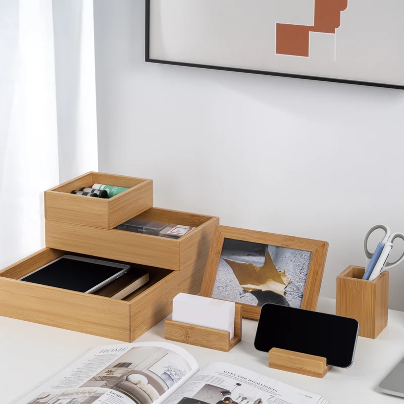 Desky Bamboo Organiser Set