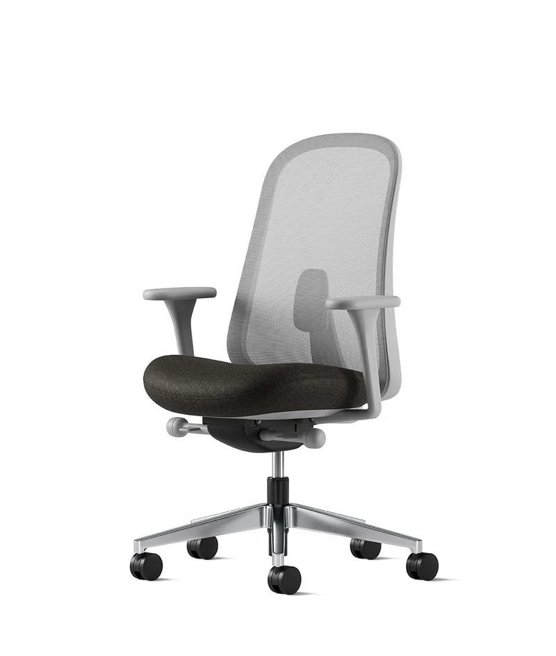 Siège de bureau Lino* Mineral et aluminium poli