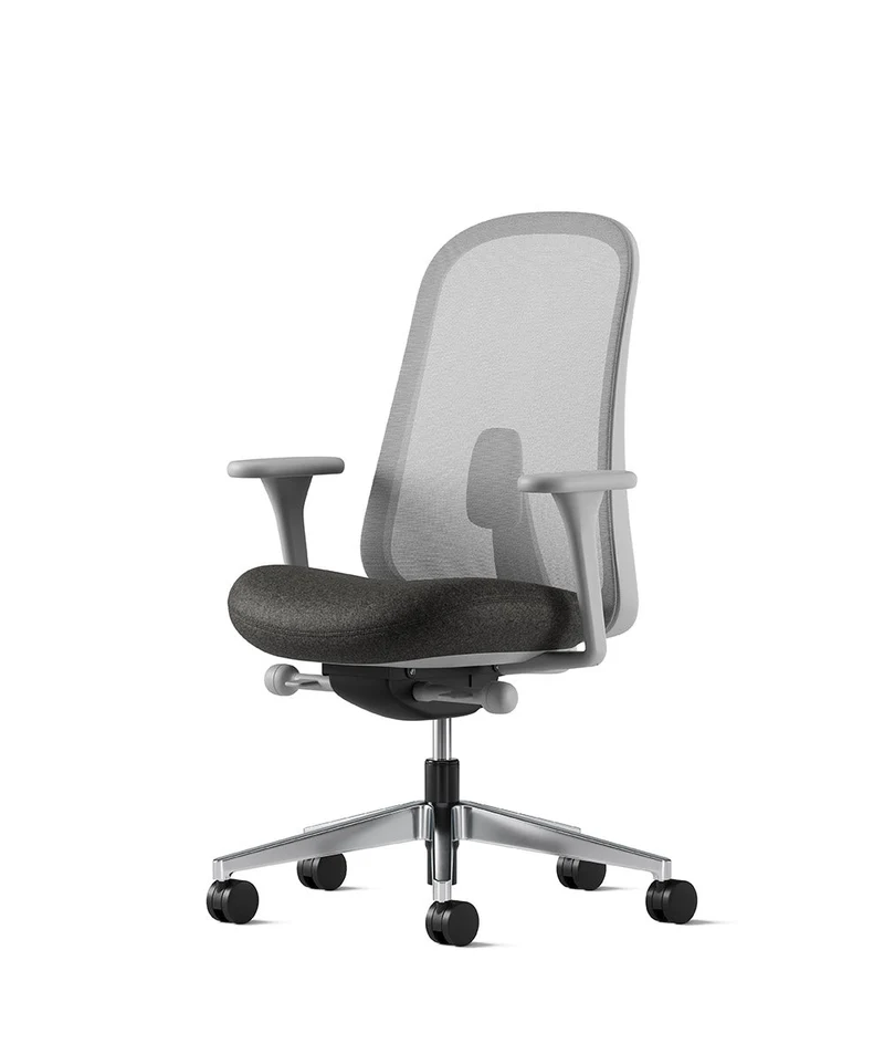 Siège de bureau Lino* Mineral et aluminium poli