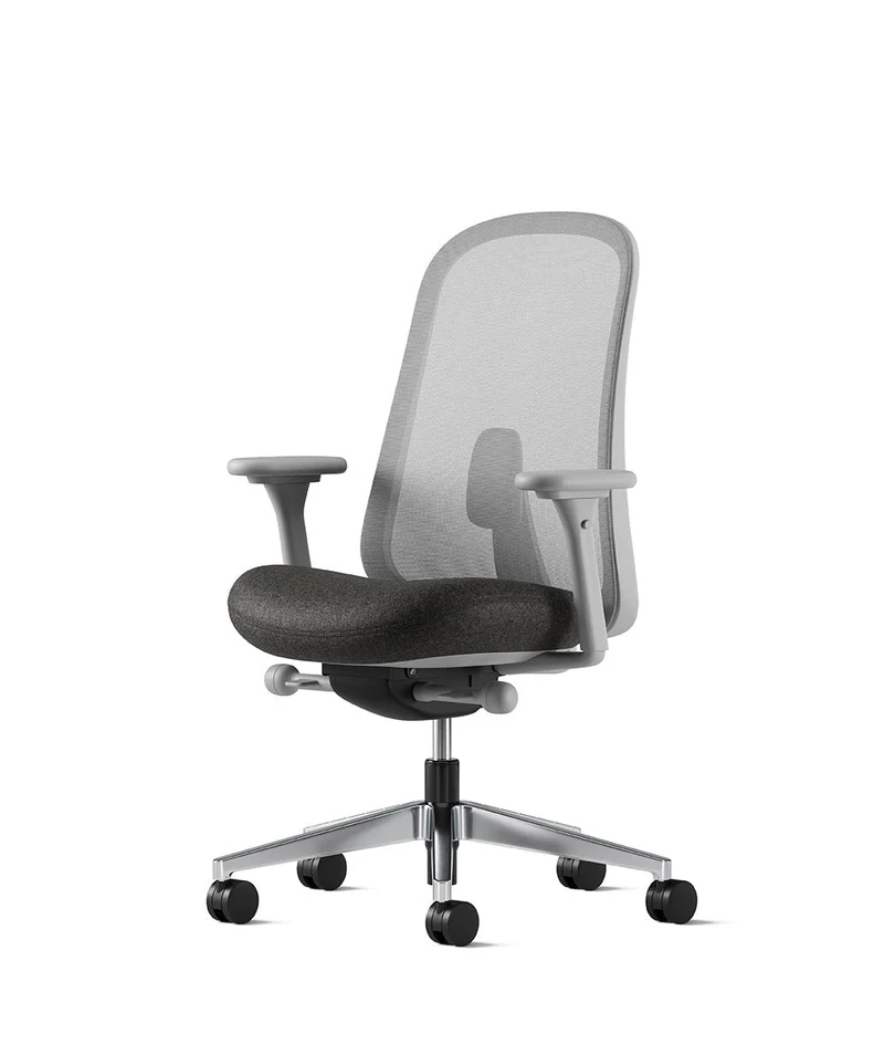 Siège de bureau Lino* Mineral et aluminium poli