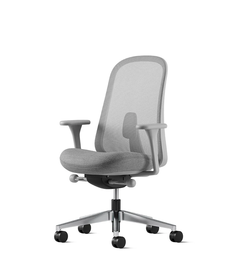Siège de bureau Lino* Mineral et aluminium poli