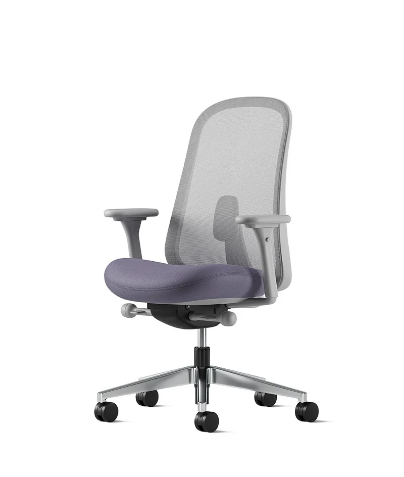 Siège de bureau Lino* Mineral et aluminium poli