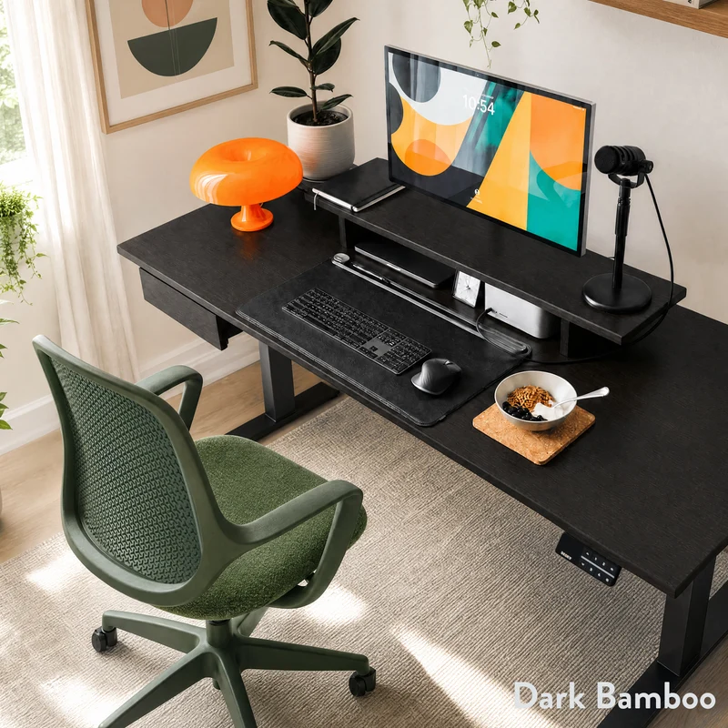 Desky Dual Bamboo Sit Stand Desk