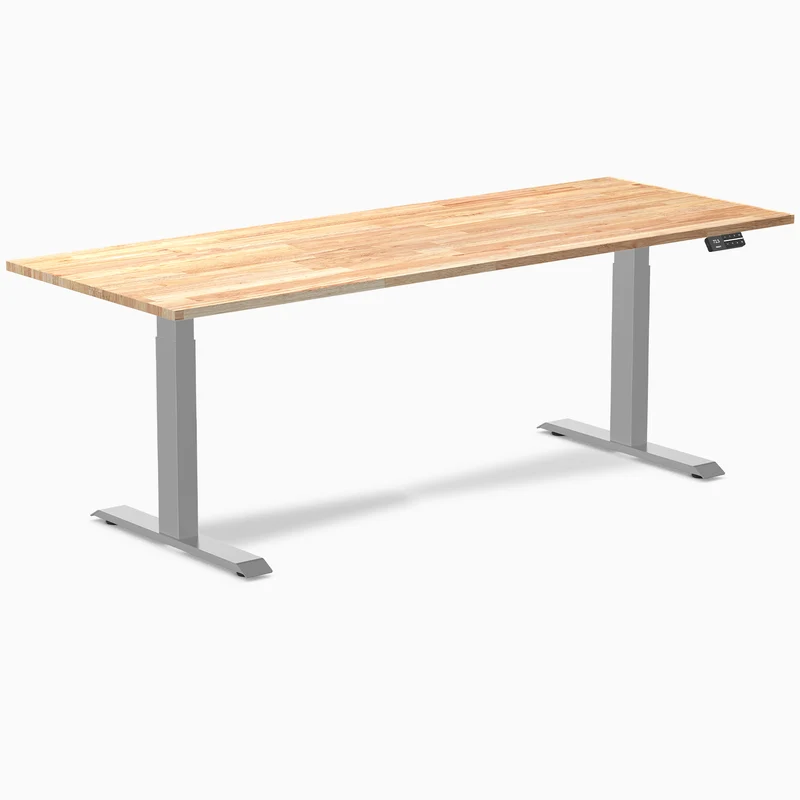 Desky Dual Rubberwood Sit Stand Desk