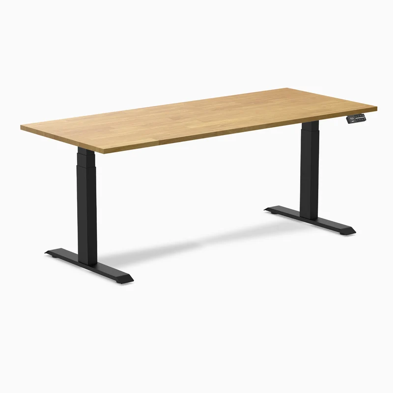 Desky Dual Rubberwood Sit Stand Desk