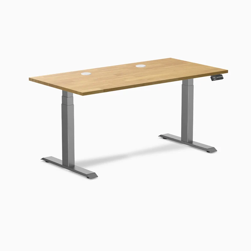 Desky Dual Rubberwood Sit Stand Desk