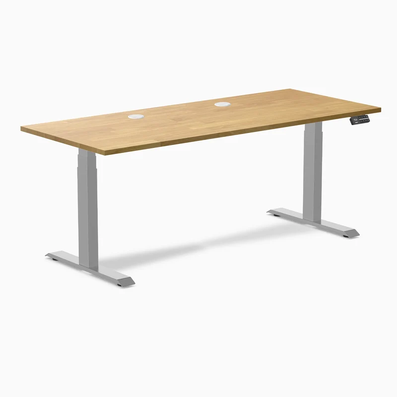 Desky Dual Rubberwood Sit Stand Desk