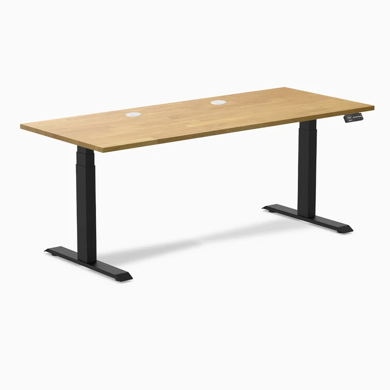 Desky Dual Rubberwood Sit Stand Desk