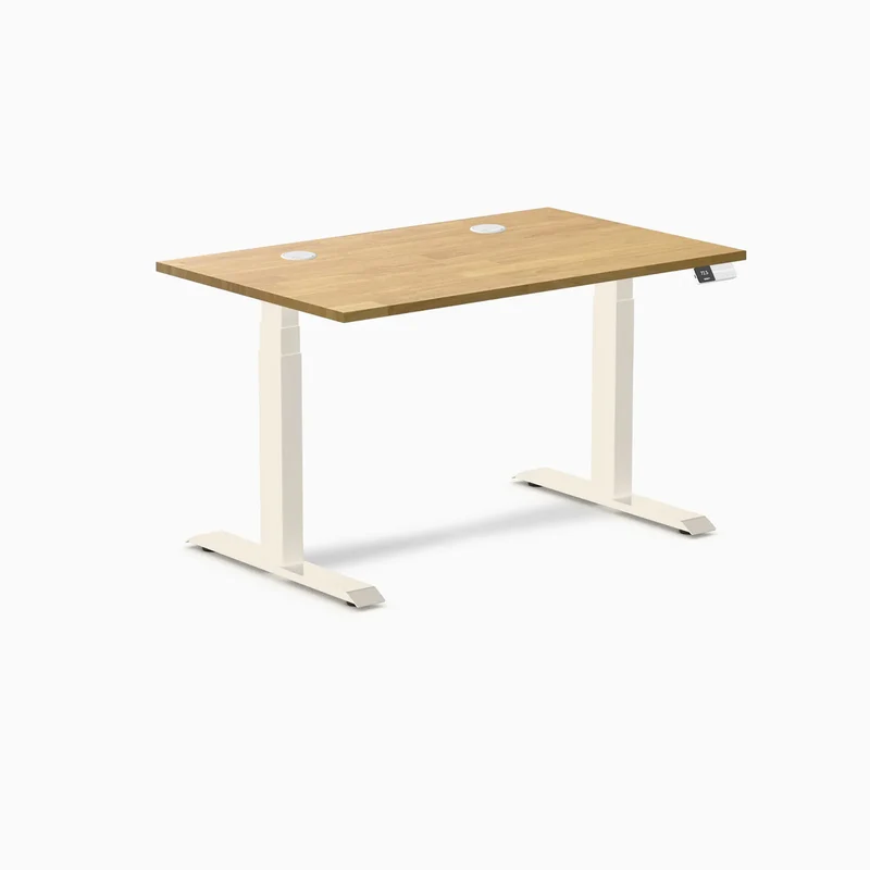 Desky Dual Rubberwood Sit Stand Desk