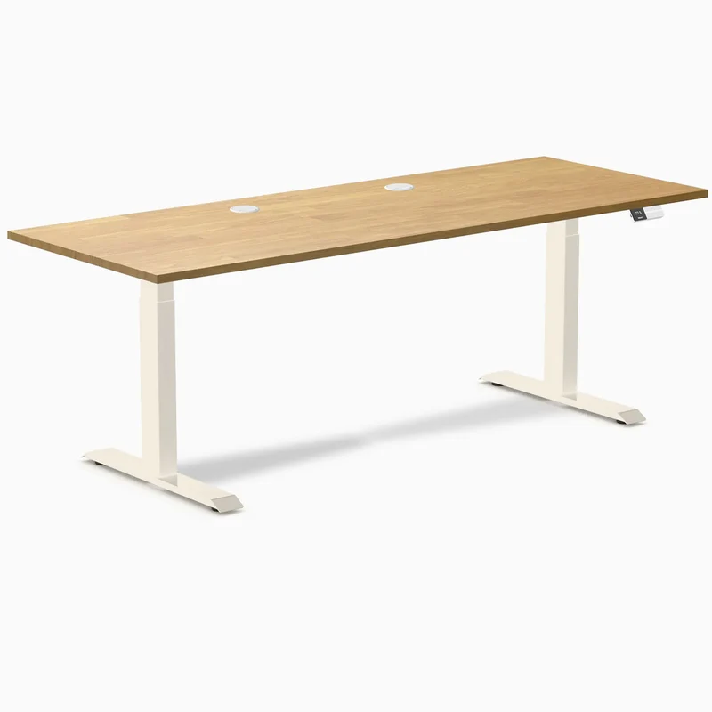 Desky Dual Rubberwood Sit Stand Desk