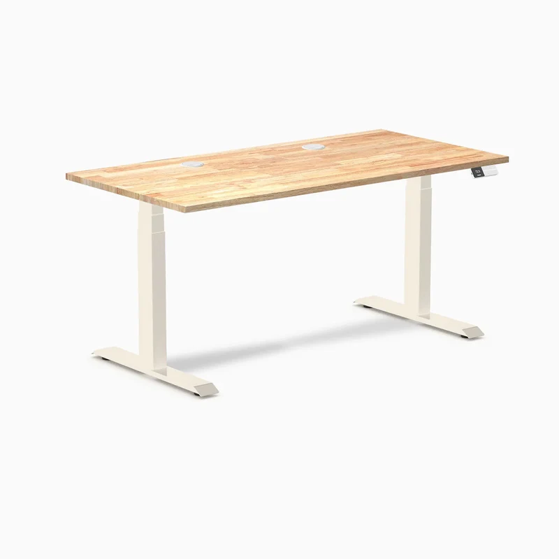 Desky Dual Rubberwood Sit Stand Desk