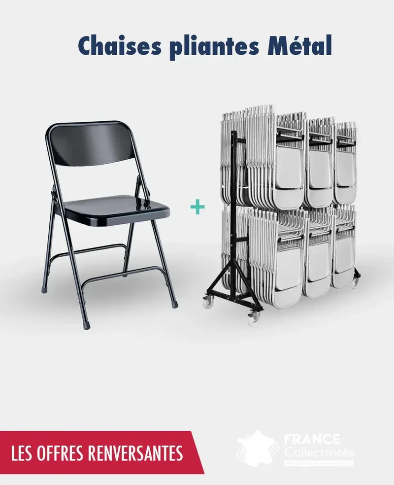 Promo 192 chaises pliantes métal