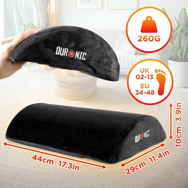 Duronic FT05 Repose-pieds ergonomique Soulage le Stress les Douleurs aux Pieds et réduit la Fatigue Sous le bureau au travail à la maison Stabilité optimale Mousse intérieure confortable