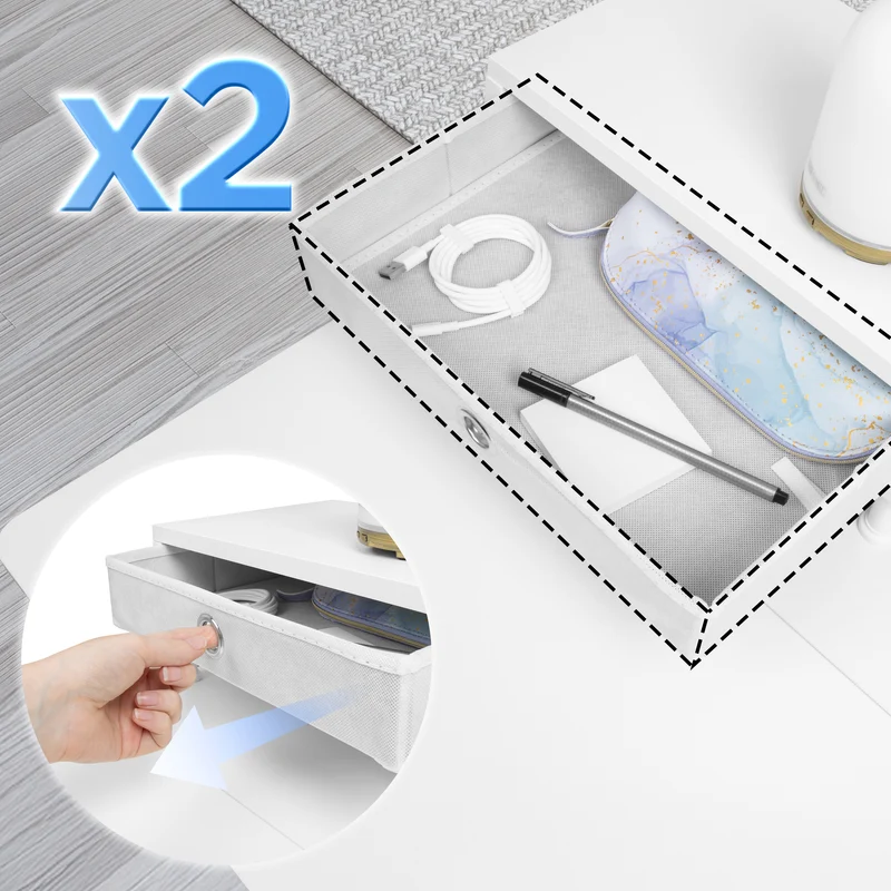 Duronic DD1 WE Plateau avec 2 Tiroirs pour Bureau Assis Debout de 120 cm Compatible avec la plupart des Structures Assis Debout Idéal pour Poste de travail à domicile ou bureau