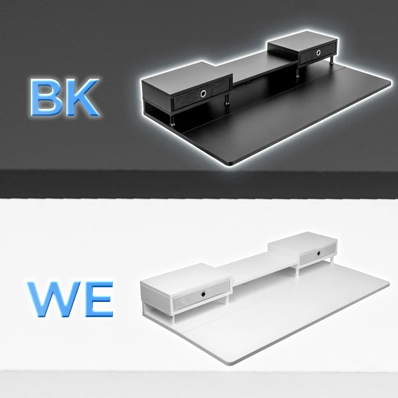 Duronic DD1 WE Plateau avec 2 Tiroirs pour Bureau Assis Debout de 120 cm Compatible avec la plupart des Structures Assis Debout Idéal pour Poste de travail à domicile ou bureau