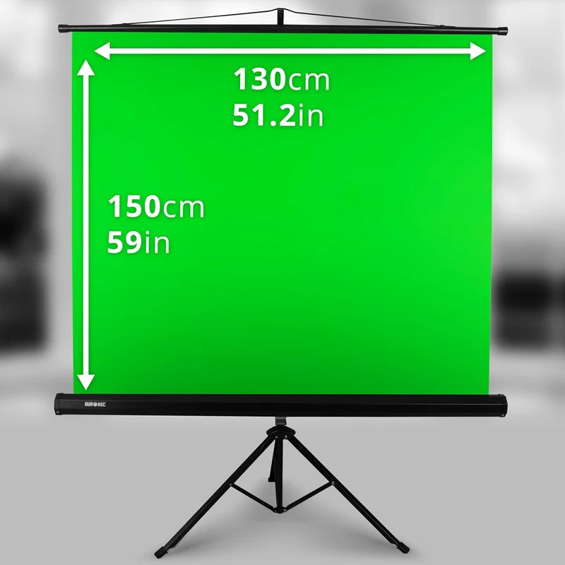 Duronic TPS13 GN Fond Vert sur Trépied de 150 x 130 cm | Décor pour filmer des vidéos et créer du contenu | Ecran vert pour effets spéciaux ou studio de tournage | Ouverture fermerture facile