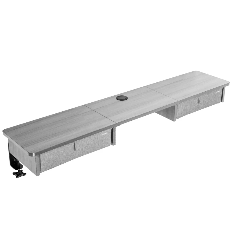Duronic DD3 GY Planche de 120 cm avec 2 Tiroirs pour Bureau | Compatible avec Plateaux TT120 TT140 TT160 de Duronic | Structure réglable en Hauteur Vendue séparément TM51 ou TM61 | Gris | MDF
