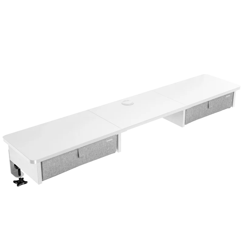 Duronic DD3 WE Planche de 120 cm avec 2 Tiroirs pour Bureau | Compatible avec Plateaux TT120 TT140 TT160 de Duronic | Structure réglable en Hauteur Vendue séparément TM51 ou TM61 | Blanc | MDF