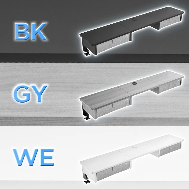 Duronic DD3 WE Planche de 120 cm avec 2 Tiroirs pour Bureau | Compatible avec Plateaux TT120 TT140 TT160 de Duronic | Structure réglable en Hauteur Vendue séparément TM51 ou TM61 | Blanc | MDF
