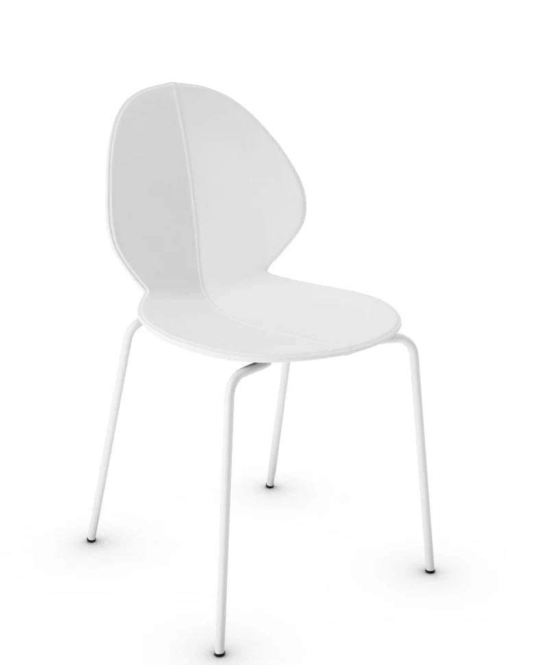 Chaise Calligaris - Basil (Blanc, Pieds en métal) CS1359