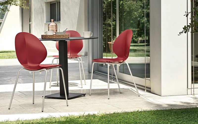 Chaise Calligaris - Basil (Noir Opaque, Pieds en métal) CS1359