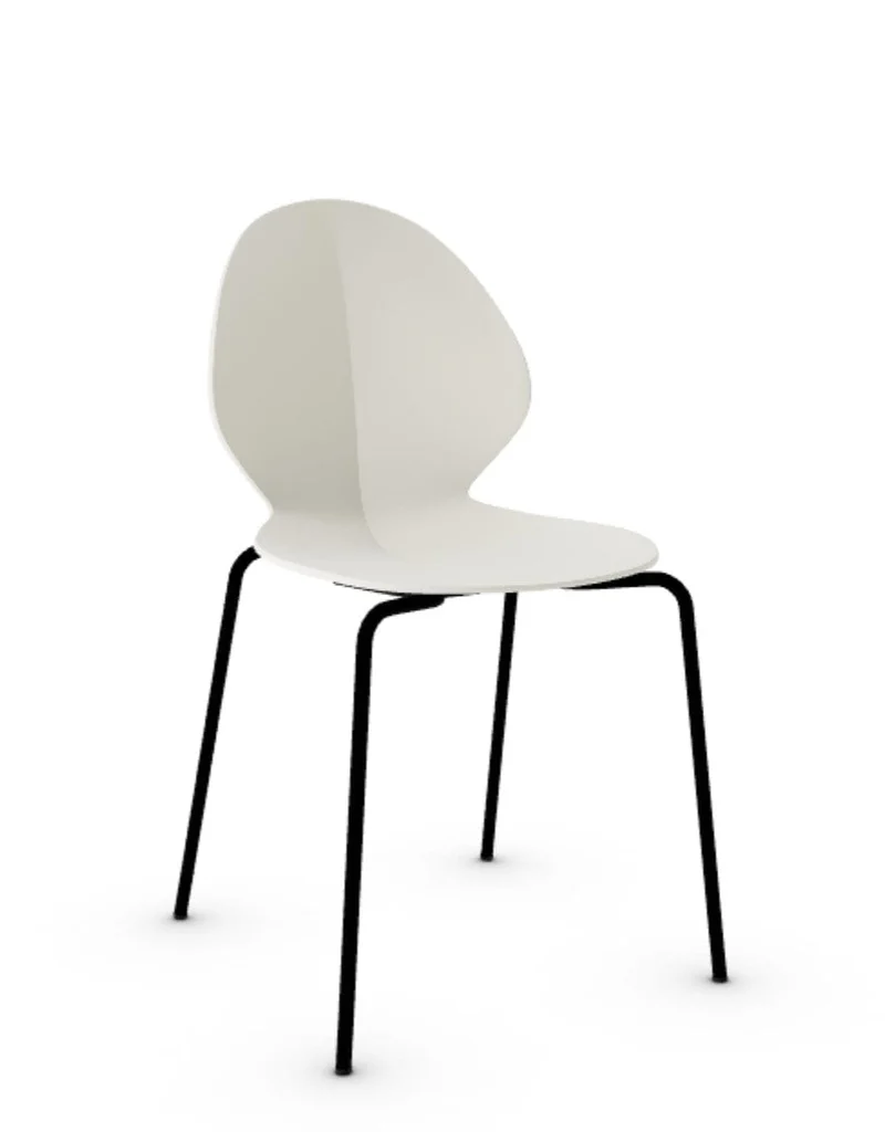 Chaise Calligaris - Basil (Noir Opaque, Pieds en métal) CS1359