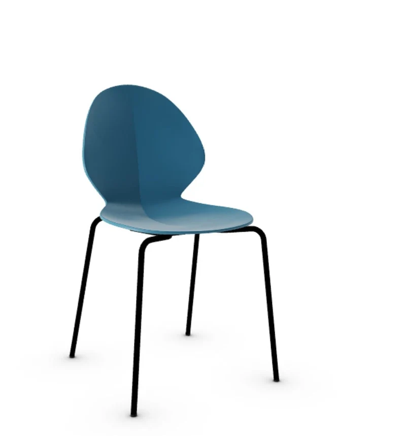 Chaise Calligaris - Basil (Noir Opaque, Pieds en métal) CS1359