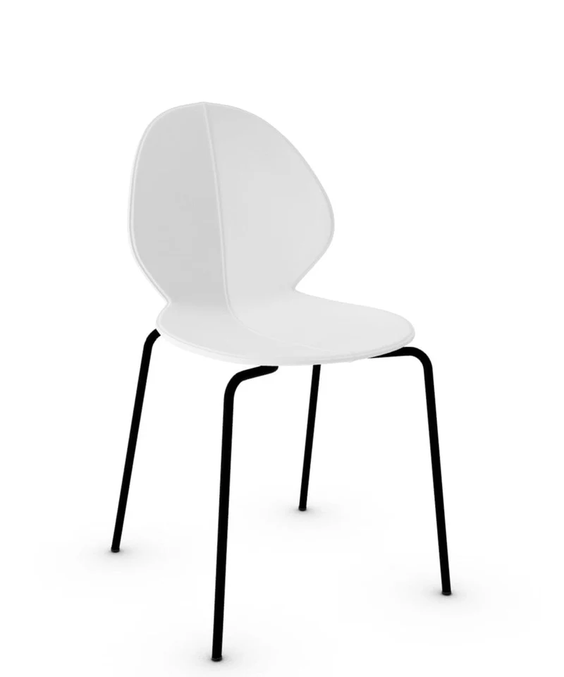 Chaise Calligaris - Basil (Noir Opaque, Pieds en métal) CS1359