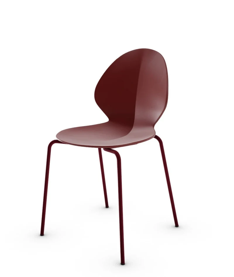 Chaise Calligaris - Basil (Rouge, Pieds en métal) CS1359