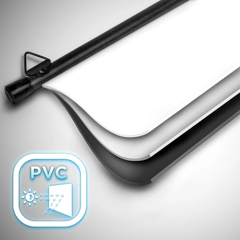 Duronic BPS100 16/9 Ecran de Projection TV et Home Cinema de 100 Pouces 254 cm | 221 x 125 cm | Fixation par Crochets | Barres lestées | Toile pour vidéoprojecteur | Gain +1 idéal pour 3D 8K 4K 1080P