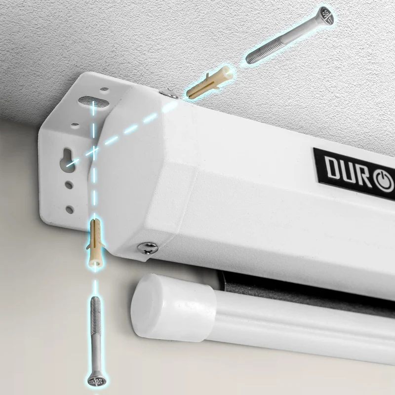 Duronic MPS80 16/9 WE Ecran de Projection TV et Home Cinema de 80 Pouces 203 cm | 177 x 100 cm | Fixation Mur ou Plafond | Déroulement Manuel | Gain +1 idéal pour 3D 8K 4K 1080P