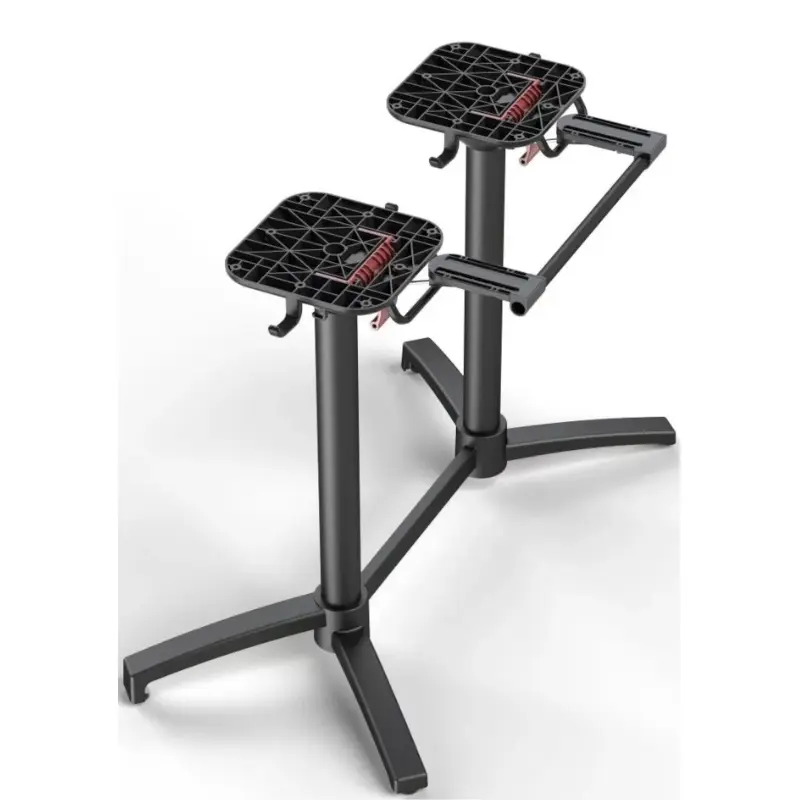 pied latéral aluminium encastrable et basculant avec poignée et porte sac