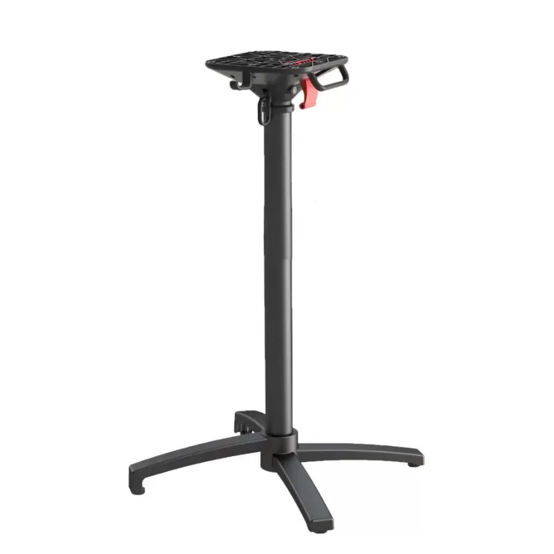pied mange-debout Petra aluminium 4 branches encastrable et basculant avec poignée et porte sac
