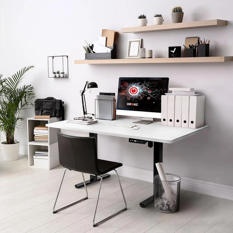 Duronic TT120 WE Plateau pour Bureau Assis Debout de 120 x 60 x 2 cm | Compatible avec la plupart des Structures Assis Debout | Idéal pour Poste de travail à domicile ou bureau