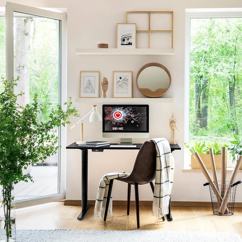 Duronic TT120 BK Plateau pour Bureau Assis Debout de 120 x 60 x 2 cm | Compatible avec la plupart des Structures Assis Debout | Idéal pour Poste de travail à domicile ou bureau