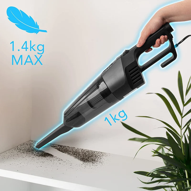 Duronic VC9 Aspirateur Balai et à Main de 600W | Sans Sac | Compact et Léger | 2 Filtres HEPA fournis | Filaire et Portable | Pour la Maison et la Voiture